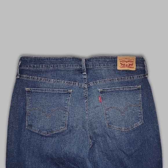 Levi’s Cropped Distressed Jeans Rolled Hemline Stretch Denim Blue W US 18W NWOT - Picture 3 of 8